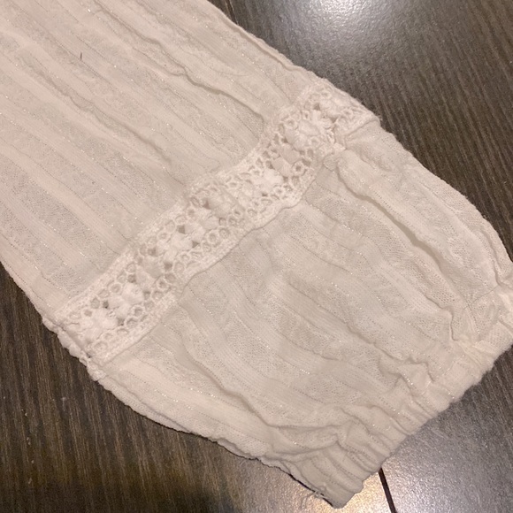 Target Art Class | Girls White Flowy Long Sleeve Tie Front Blouse - Picture 3 of 7